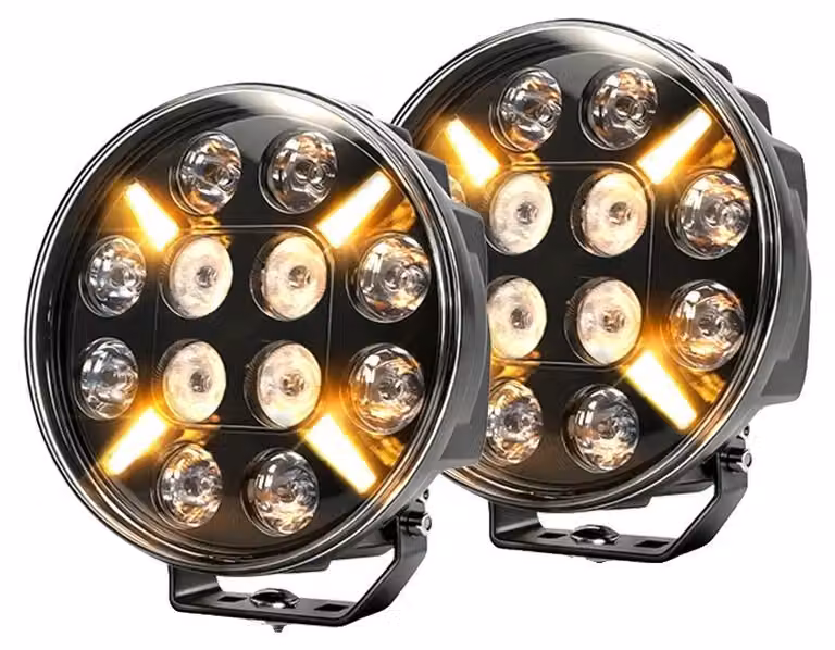 Luci da lavoro, faretti e luci di segnalazione, design impermeabile, 2 pezzi, lampeggiante da 9 pollici