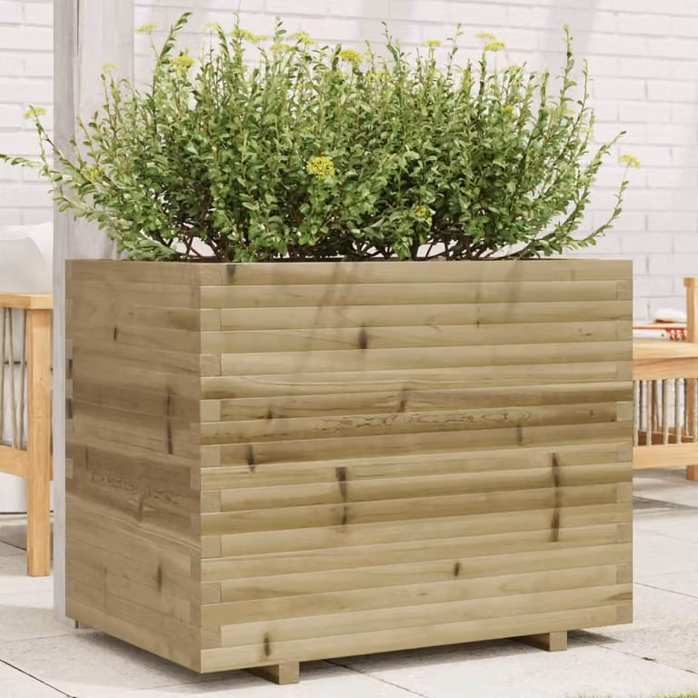 vidaXL Fioriera da Giardino in Legno di Pino Impregnato, Marrone, L 90 cm x P 60 cm x H 72,5 cm