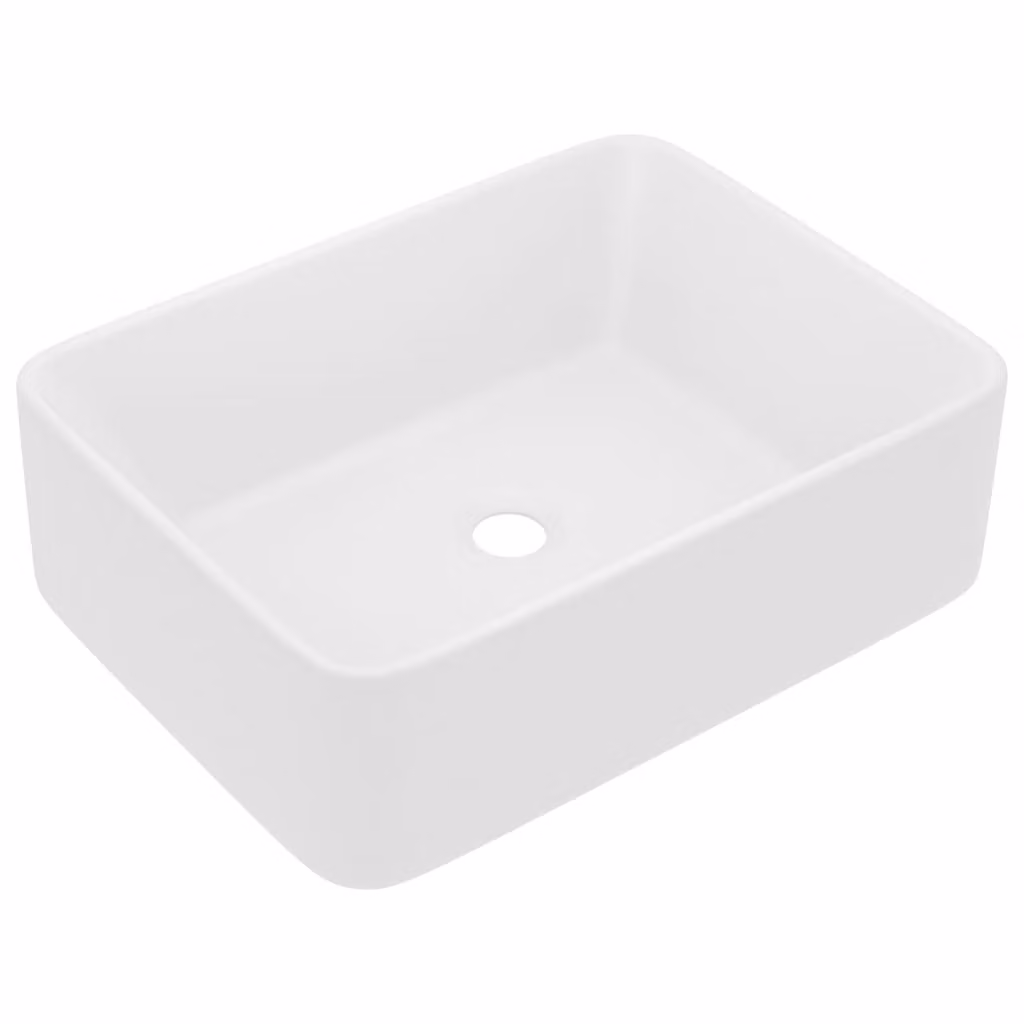Lavandino Luxury Bianco Opaco 41x30x12 cm in Vetroceramica