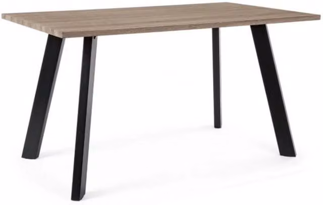 Tavolo da pranzo rettangolare moderno Iperbriko in legno marrone scuro L: 140 cm, P: 80 cm