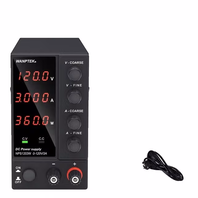 Alimentazione DC, tensione regolabile, display digitale, NPS1203W 4 cifre