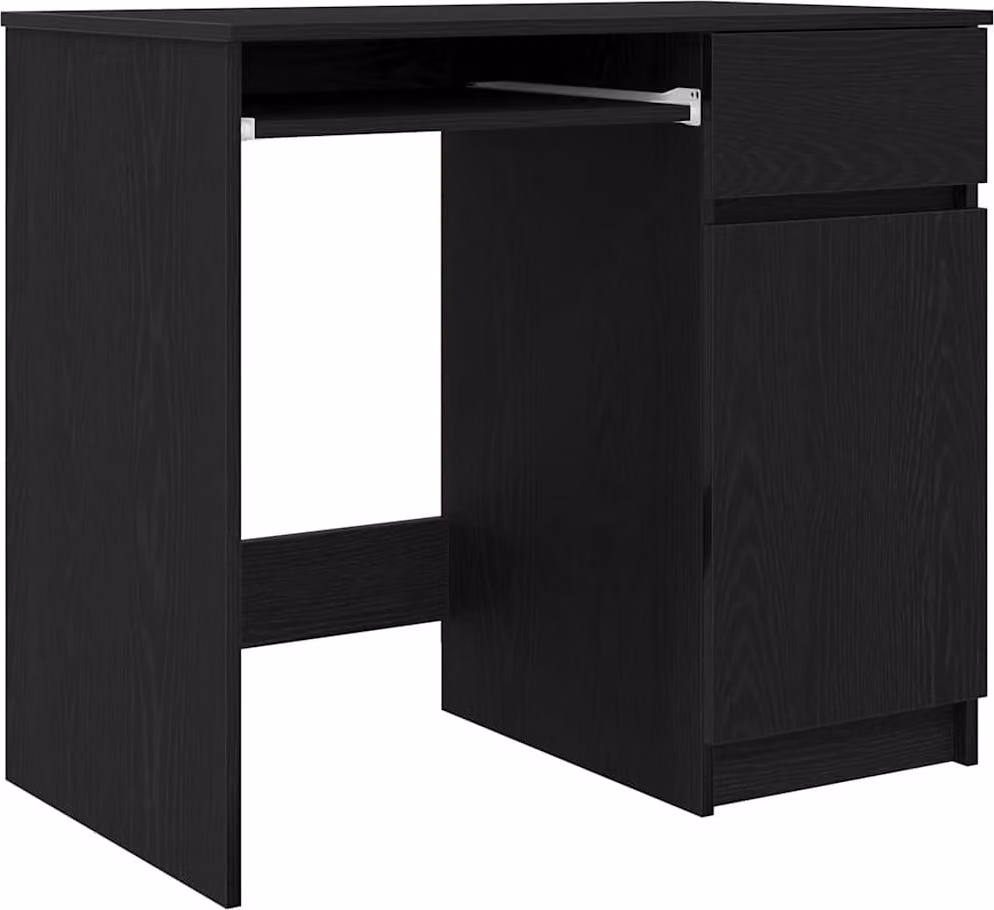 Scrivania Rovere Nera 86x49x76 cm in Legno Multistrato