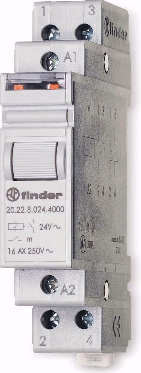 Finder Schrittschalter 2 Schliesser (NO) 12 VDC 16 A 400 VAC 4000 VA, AC1 (20.22.9.012.4000)