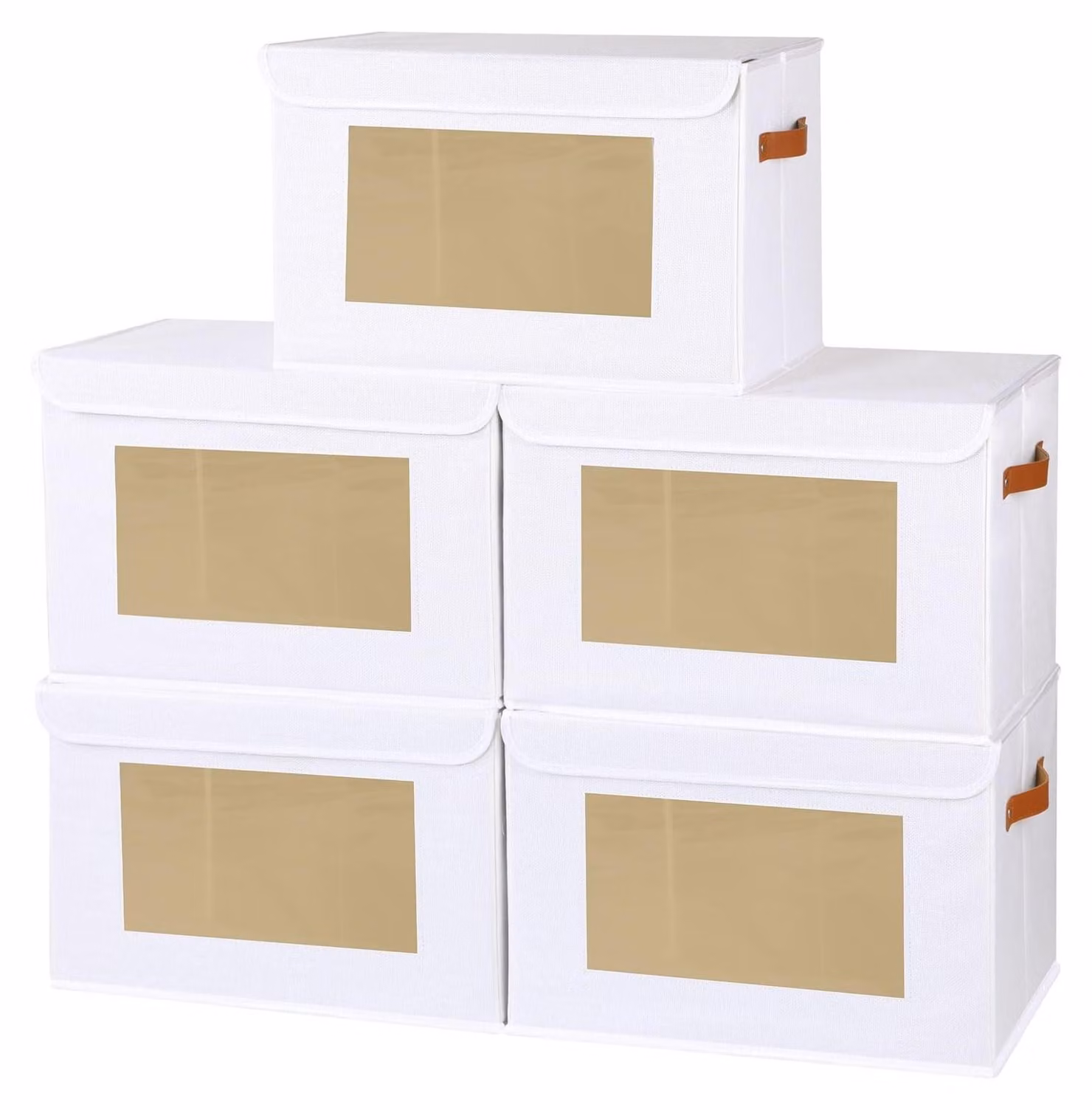 5 contenitori di stoccaggio con coperchio e maniglie