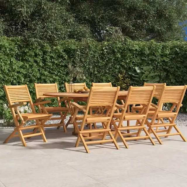 Sedie Pieghevoli 8pz 55x62x90cm Legno Massello Teak 3155069