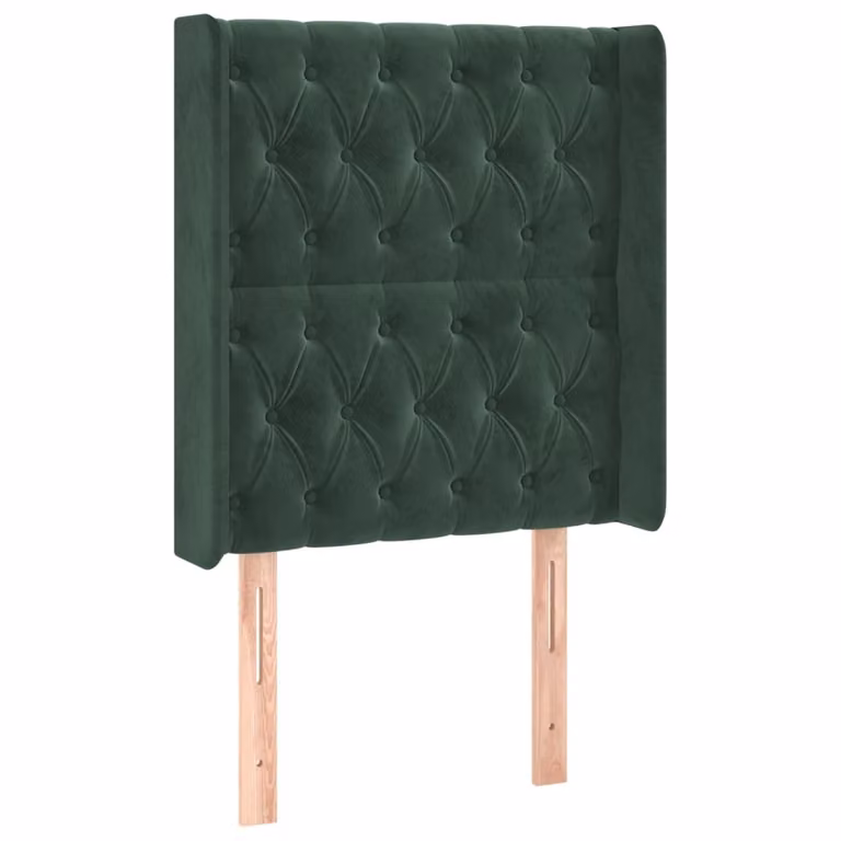 Testiera ad Orecchio Verde Scuro 83x16x118/128 cm in Velluto