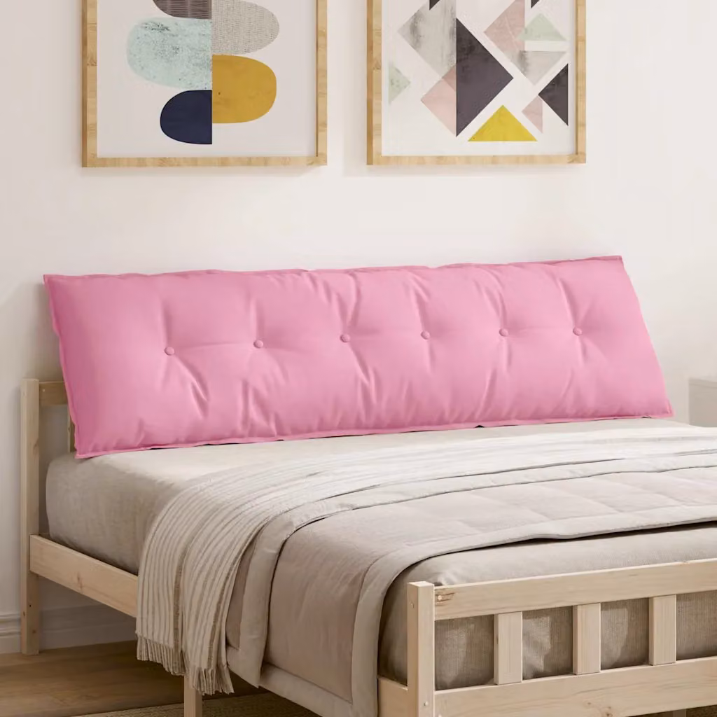 Cuscino per schiena sagomato vidaXL Rosa in poliestere L 180 x P 19 x H 50 cm