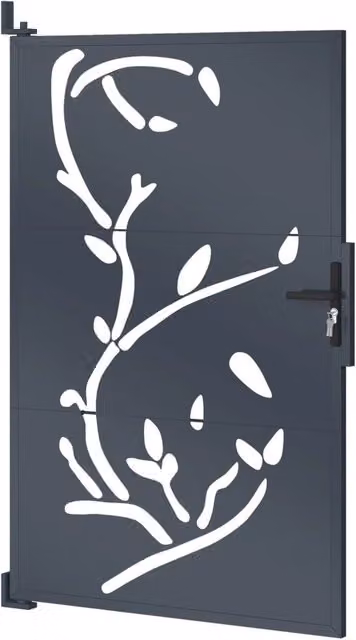 IDMarket Portoncino a battente in acciaio grigio antracite semi-trasparente L: 100 cm, H: 155 cm – 1