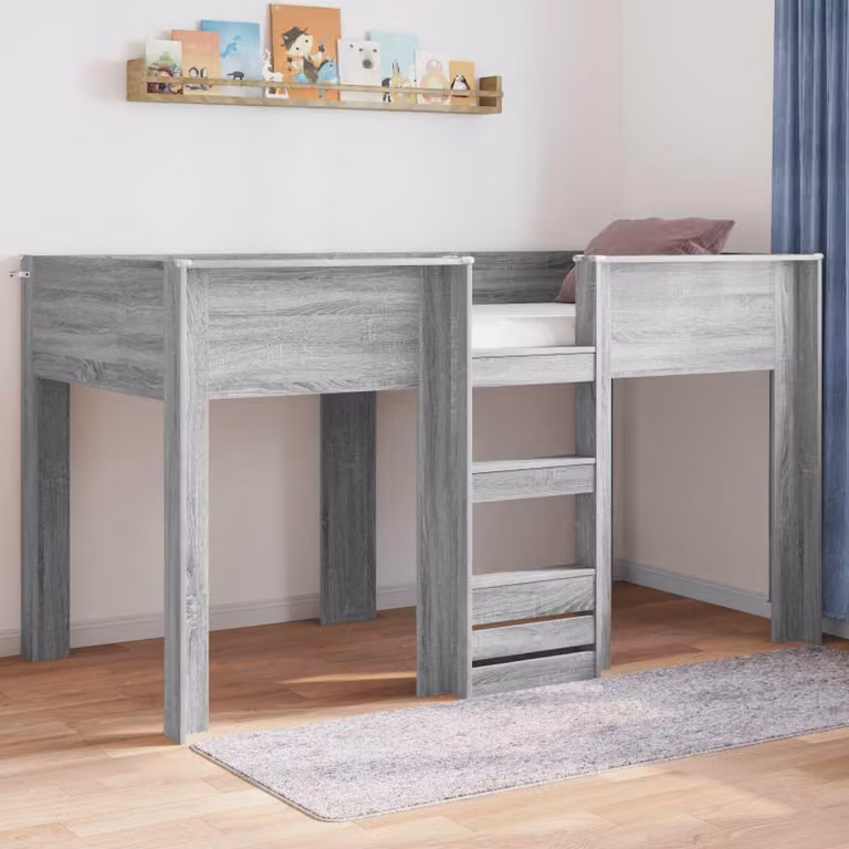 Maison Exclusive - Letto a castello per bambini Sonoma grigio 90 x 190 cm Materiale ligneo