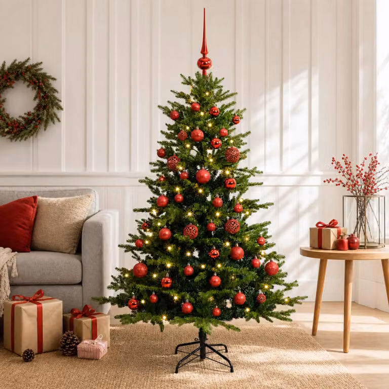 vidaXL Albero di Natale Artificiale con Palline 150 cm 150 LED
