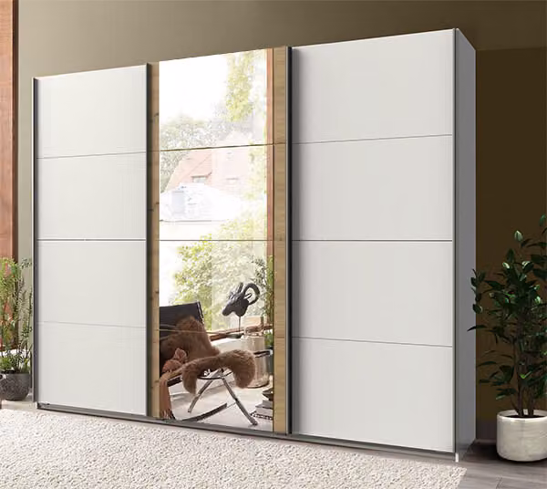 Armadio Bern ad ante scorrevoli Armadio 225cm rovere artigianale bianco