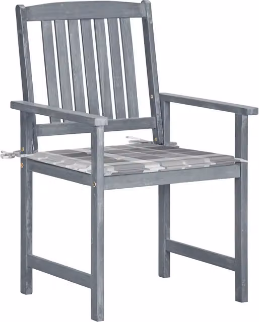 Sedie da Giardino con Cuscini 8 pz in Massello di Acacia Grigie 3078236