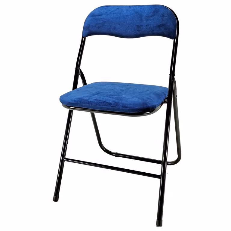Sedia pieghevole in velluto Blu Vestiamo Casa H 78 x L 44 x P 43 cm