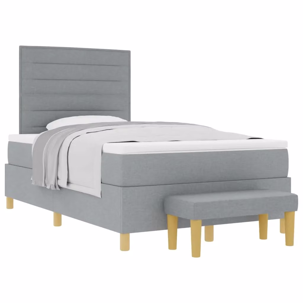 Letto matrimoniale con testiera in tessuto grigio vidaXL L/P/H: 120 x 200 x 128 cm – 2