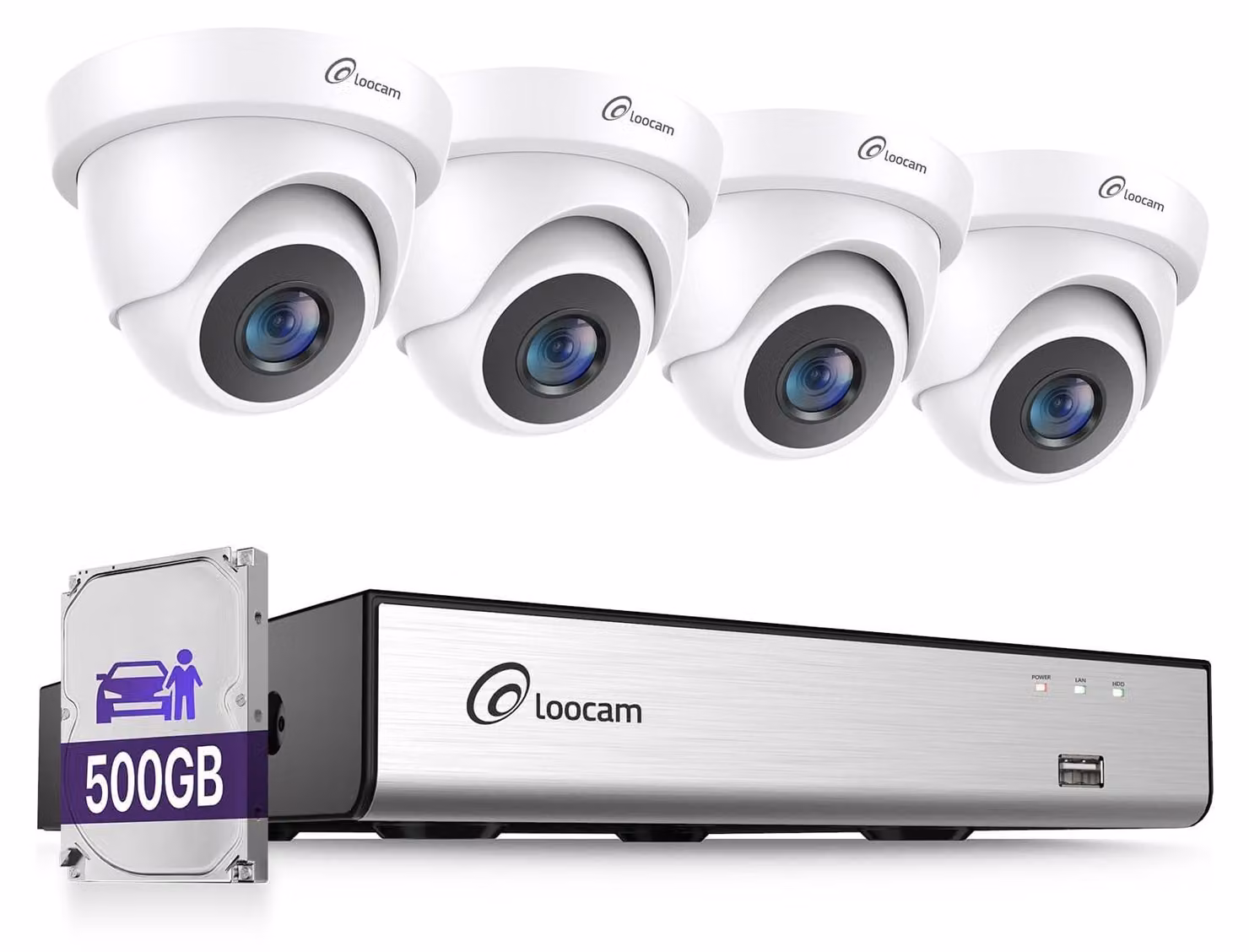 Sistema di videosorveglianza - DVR a 8 canali con 4 telecamere da 2MP - Risoluzione 1080p