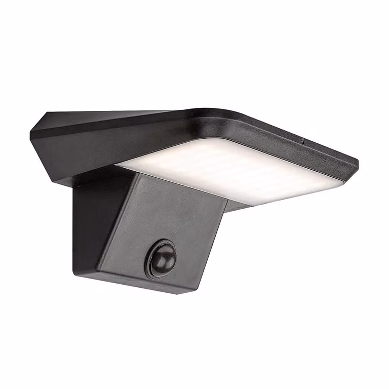 Lampada solare da parete per esterni con sensore LED 10W Qesa nero 77005 Rabalux