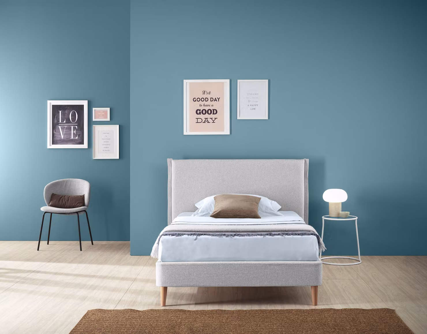 Letto PARIGI Grigio chiaro 120 x 200 cm