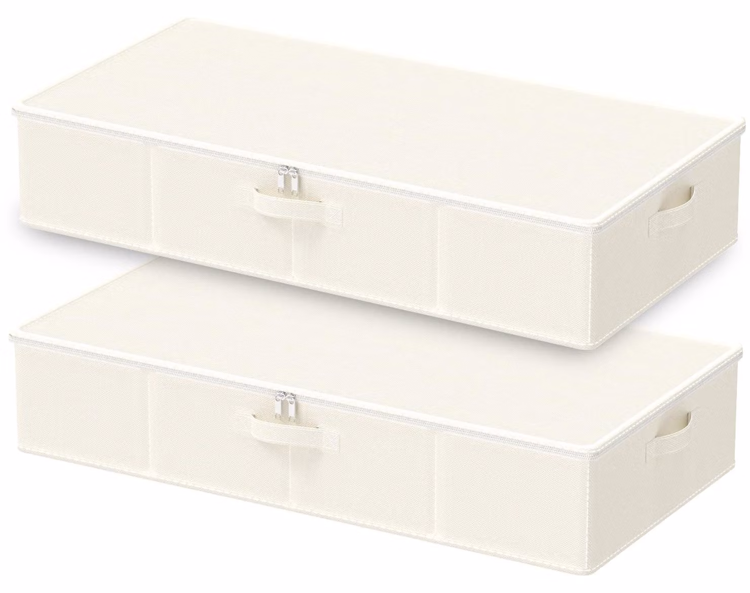 Contenitore portaoggetti da mettere sotto il letto, dimensioni 80 x 40 x 15 cm, confezione da 2 pezzi, con cerniera, ideale per riporre vestiti