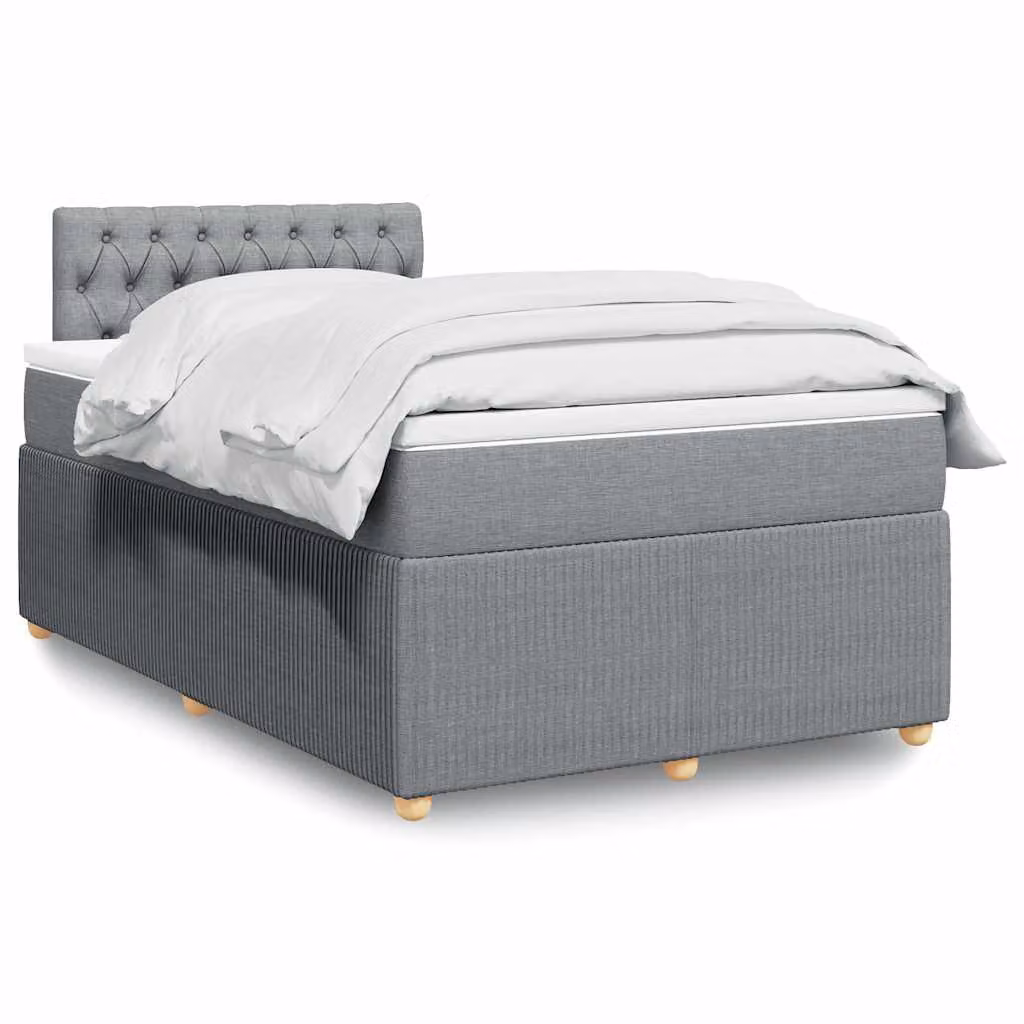 vidaXL Letto Ibrido con Materasso Grigio e Bianco L/P: 120 x 200 cm – 1