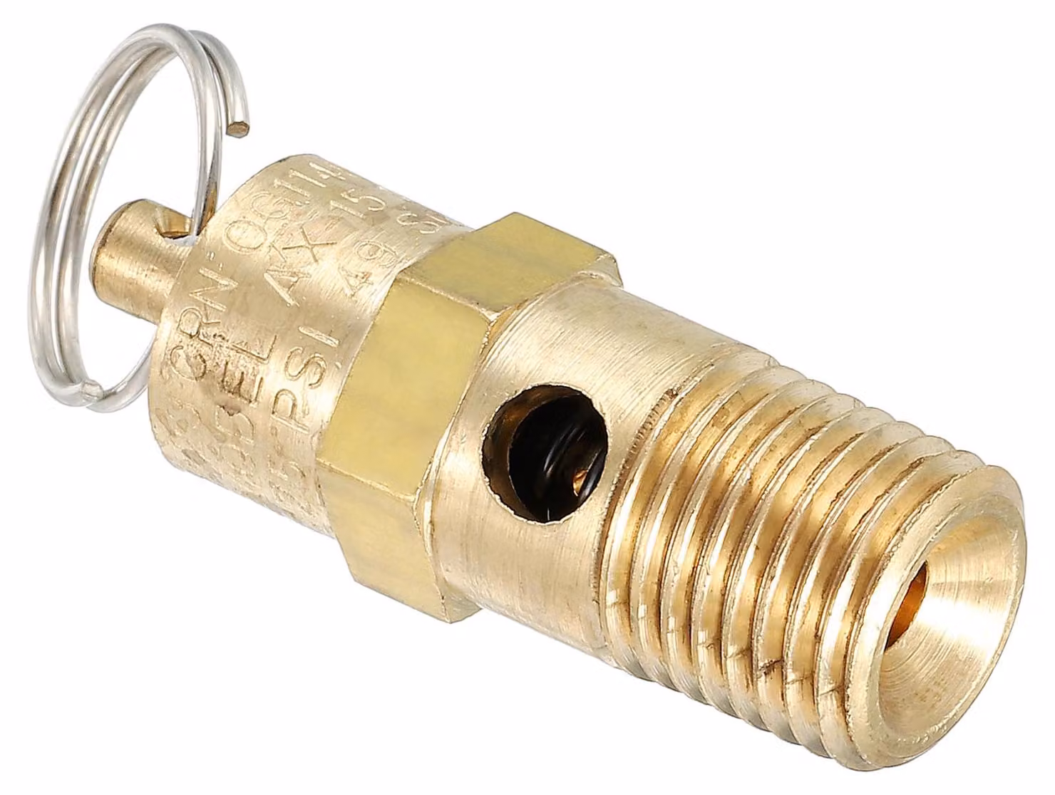 Valvola di sicurezza da 1/4" NPT, 125 PSI, per compressore d'aria, confezione da 2 pezzi.