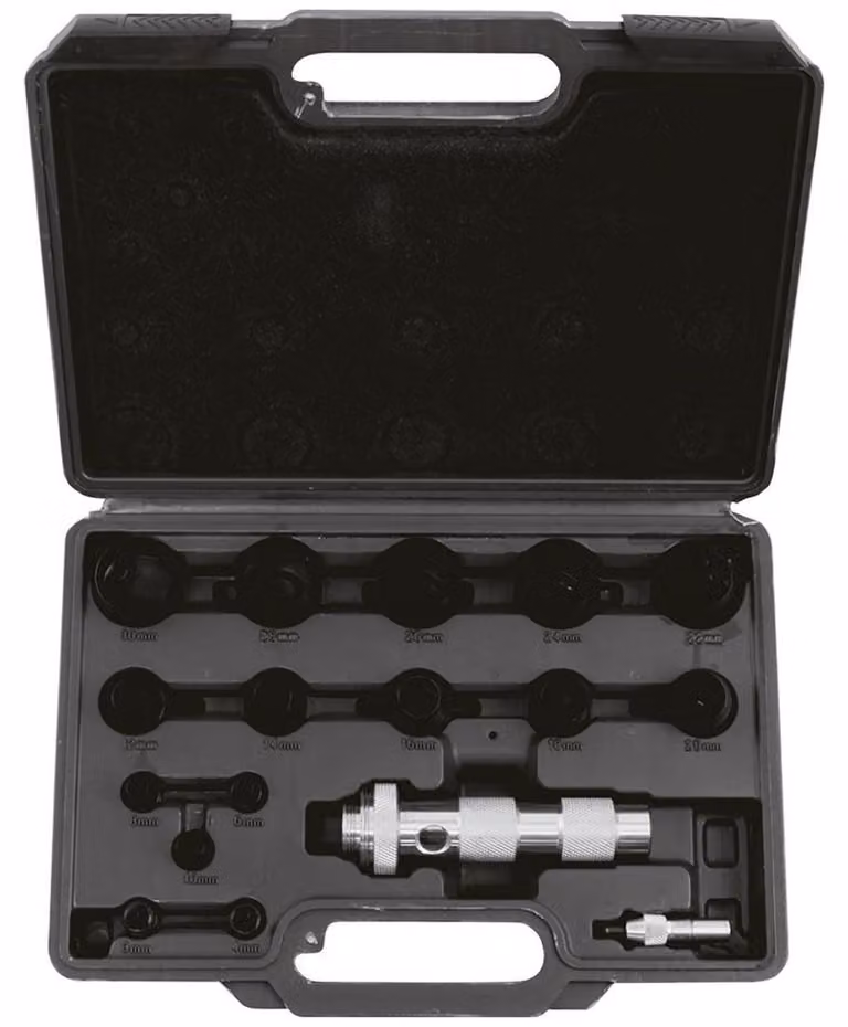 Set di punzoni Fortis, 17 pezzi, da 3 a 30 mm, in valigetta di plastica