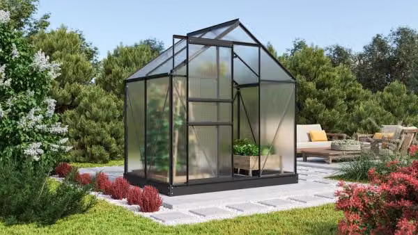 Serra Vitavia "Comet 2500", colore nero, 2,5 m², spessore del vetro 4 mm