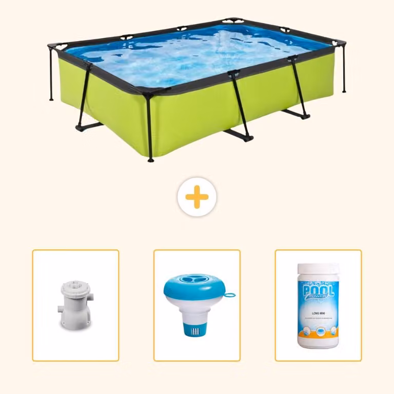 Piscina fuori terra rettangolare - 300x200x65 cm - 4 pezzi - SCB77