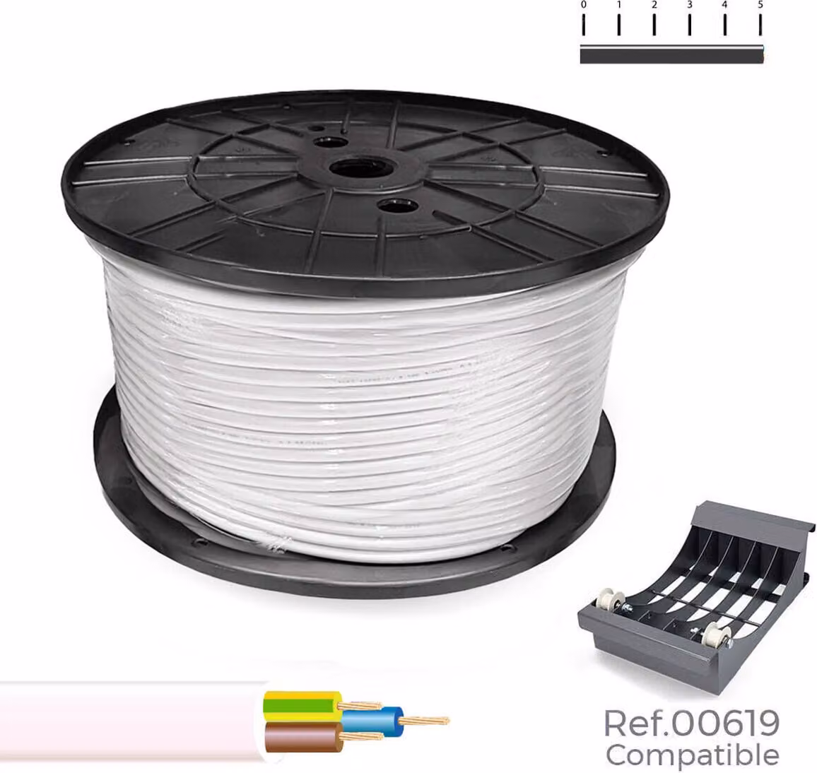 Sediles guaina per cavi elettrici Bianco 3 x 1 mm 200 m H05VV-F - Marca EAN: 8435734703668