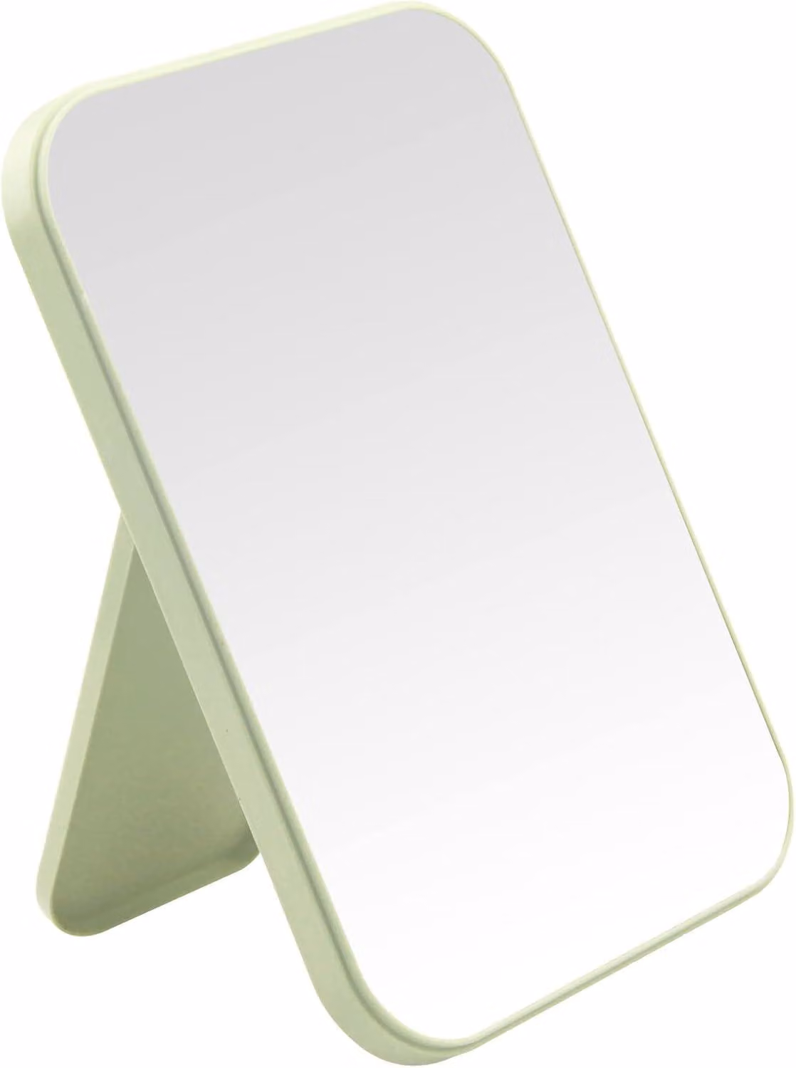 Specchio da trucco, dimensioni 20 x 13,5 x 1,2 cm, verde, portatile, adatto per essere posizionato su un tavolo o appeso a una parete