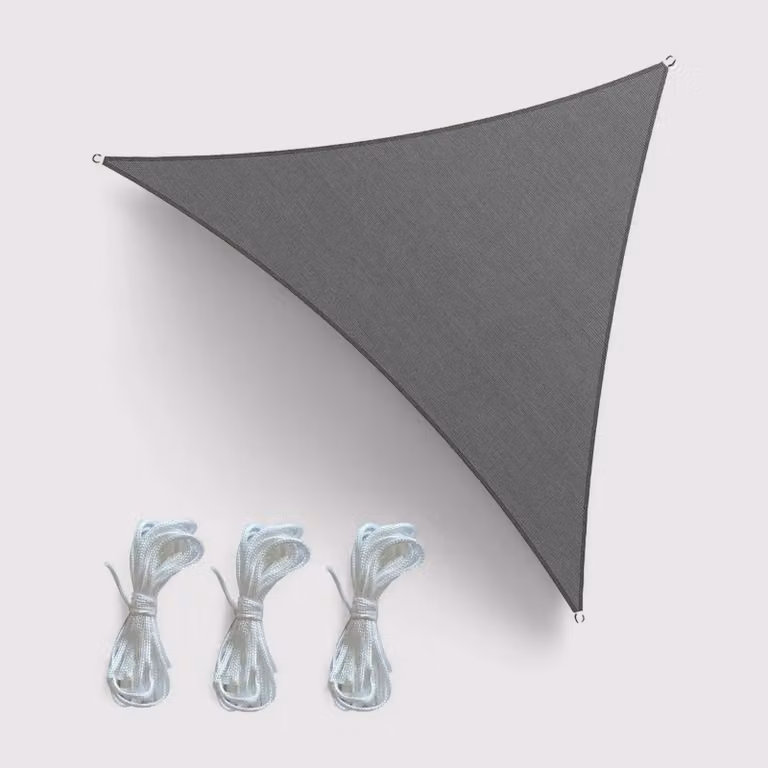 Lobivia - Tenda a vela triangolare 3x3x3 mt grigia con filtro anti UV