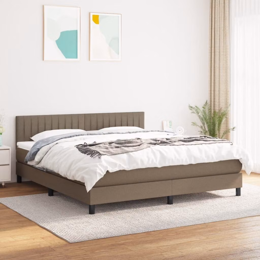 Maison Exclusive - Giroletto a Molle con Materasso Tortora 180x200 cm in Tessuto