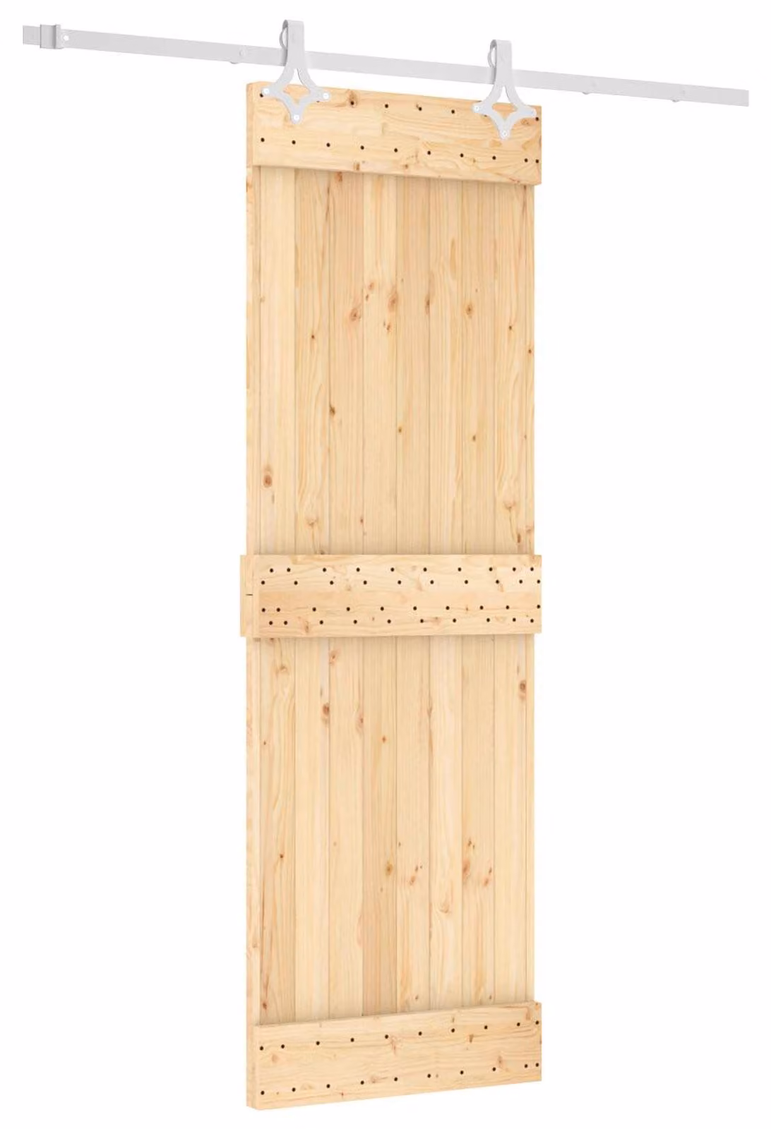 Porta scorrevole Naturale e Bianco 70 x 210 cm