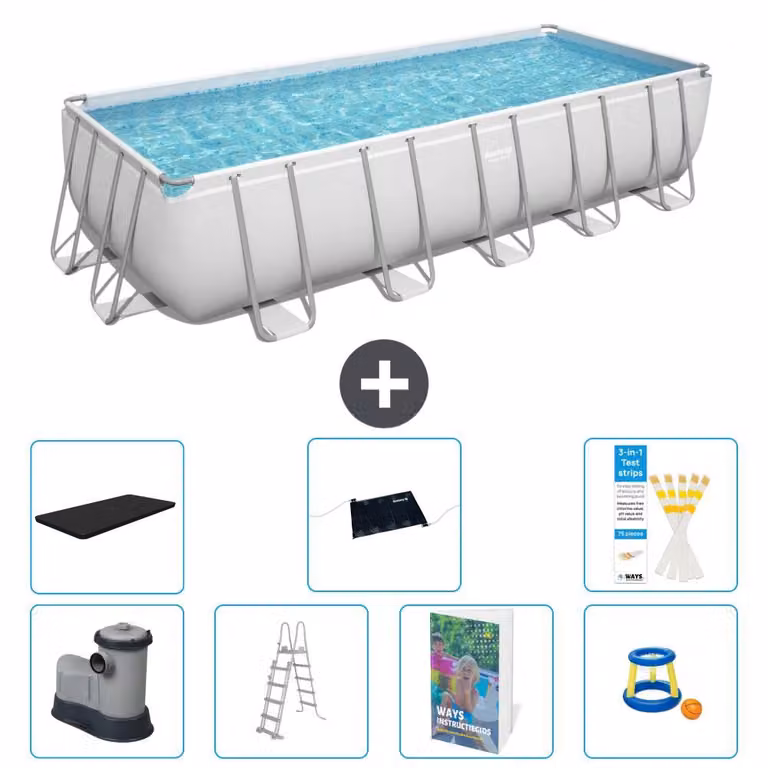 Bestway Power Steel, piscina rettangolare - 640x274x132 cm - 6 pezzi, modello S559