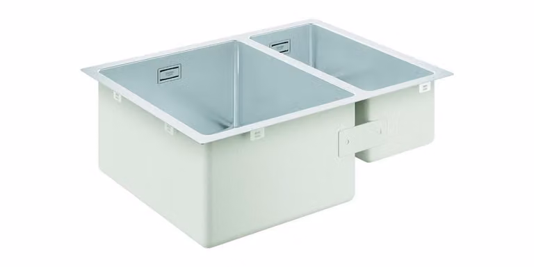Lavello sottopiano in acciaio inox K700 31577_1 1,5 vasche 595x450 mm EB sinistra