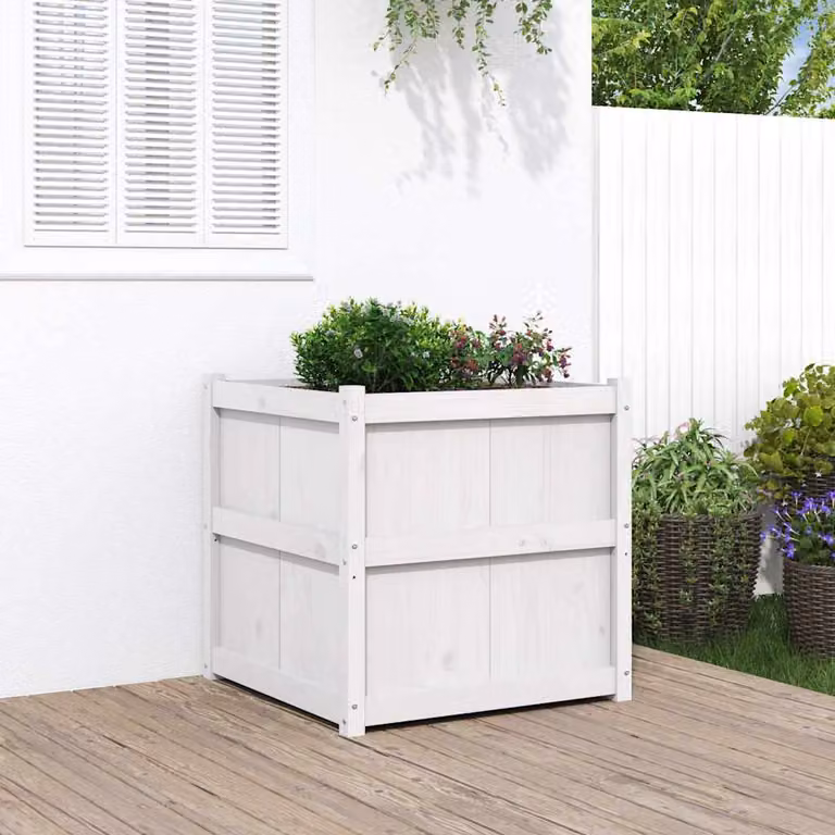 Fioriera da giardino vidaXL in legno di pino bianco L/P/H: 70 x 70 x 70 cm