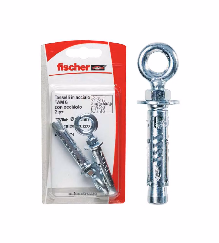 Fischer Tasselli acciaio TA M 6 O K con occhiolo (2 Pz.)