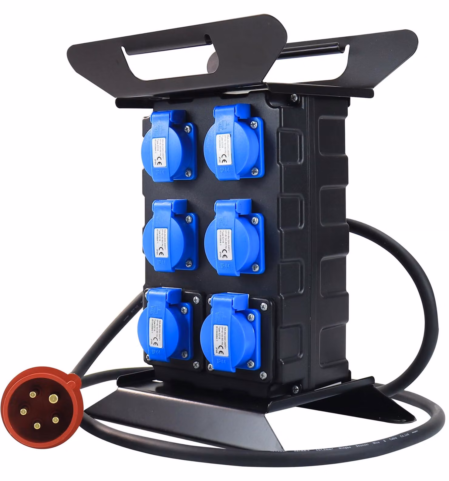 Distributore di corrente CEE da 16A / 400V con 6 prese Schuko