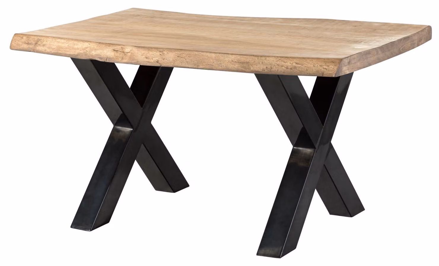 MASSIVMOEBEL24 | FREEFORM 5 tavolo da pranzo in legno di mango - verniciato beige / gambe in ferro X antracite lucido 140x90