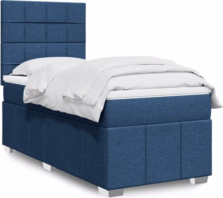 Maison Exclusive - Letto boxspring con materasso blu 90x200 cm Tessuto