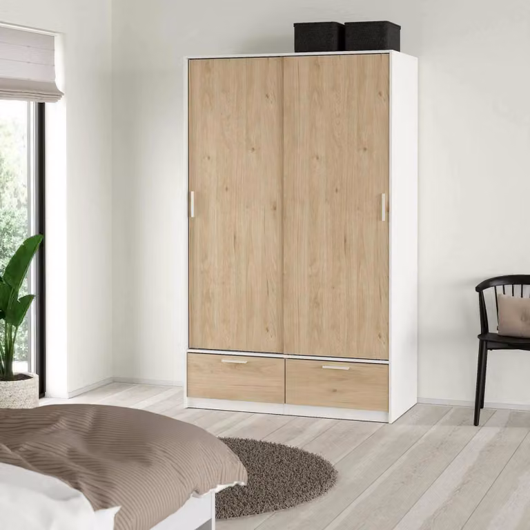 Dmora Guardaroba 2 Ante Kammuri 60.25x200.4h cm Bianco, Appendiabiti 2 Ante