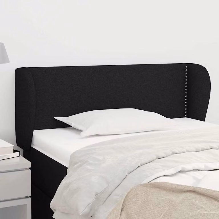 Testiera ad orecchio vidaXL in tessuto nero L: 103 cm, P: 23 cm, H: 78-88 cm