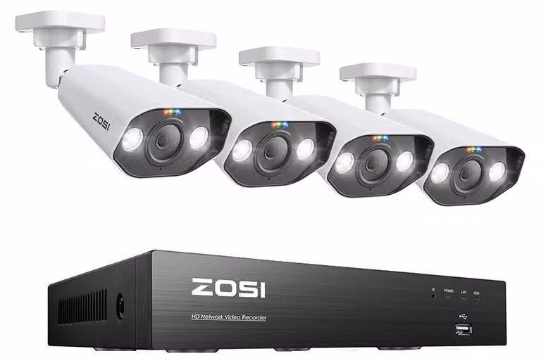 Sistema di telecamere di sicurezza CCTV, risoluzione 5MP, visione notturna, 5 telecamere 4K, Nessuno