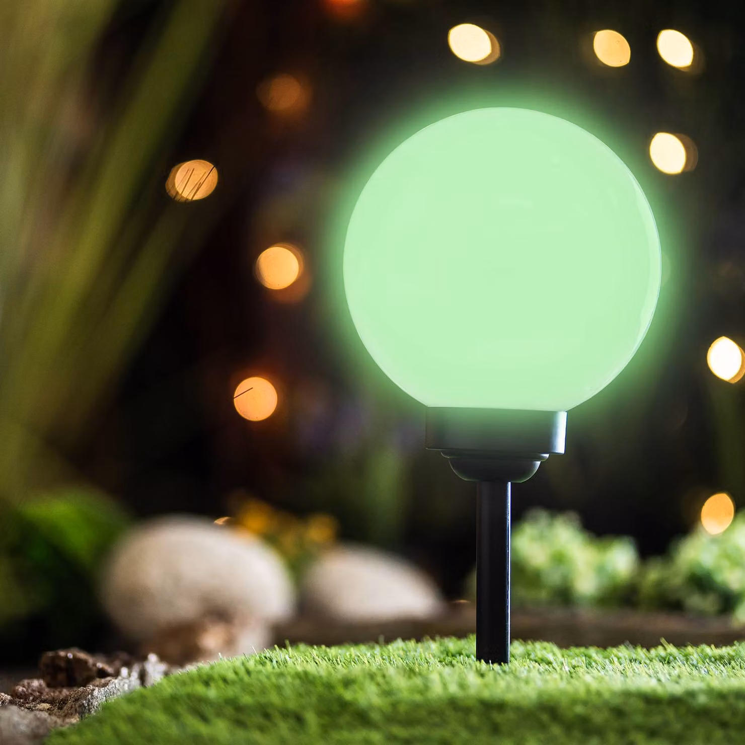 LUMILED luce solare LED a globo per giardino esterno con picchetto a terra RGB multicolore ∅15 IP44 luce da giardino a globo luce da esterno lampada da terra luce da sentiero