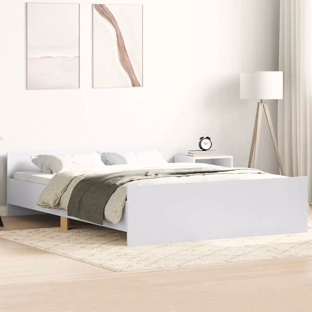 vidaXL Giroletto con Testiera e Pediera Bianco L: 120 cm, P: 200 cm