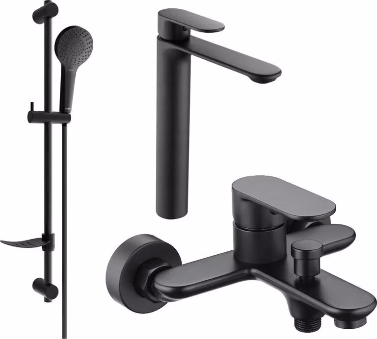 Mexen Milo DF05 set da bagno, nero - 71313DF05-70