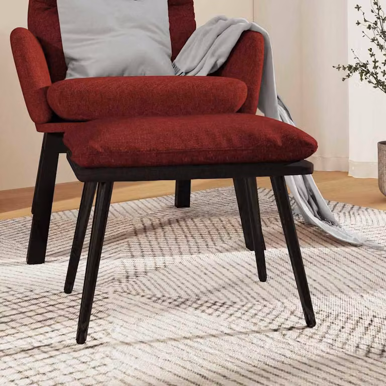 Sgabello vidaXL Rosso Vino in Tessuto e Similpelle, L 45 x P 29,5 x H 35 cm