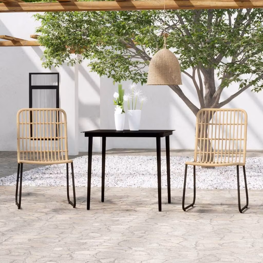 The Living Store Set da pranzo da giardino in rovere con 3 pezzi