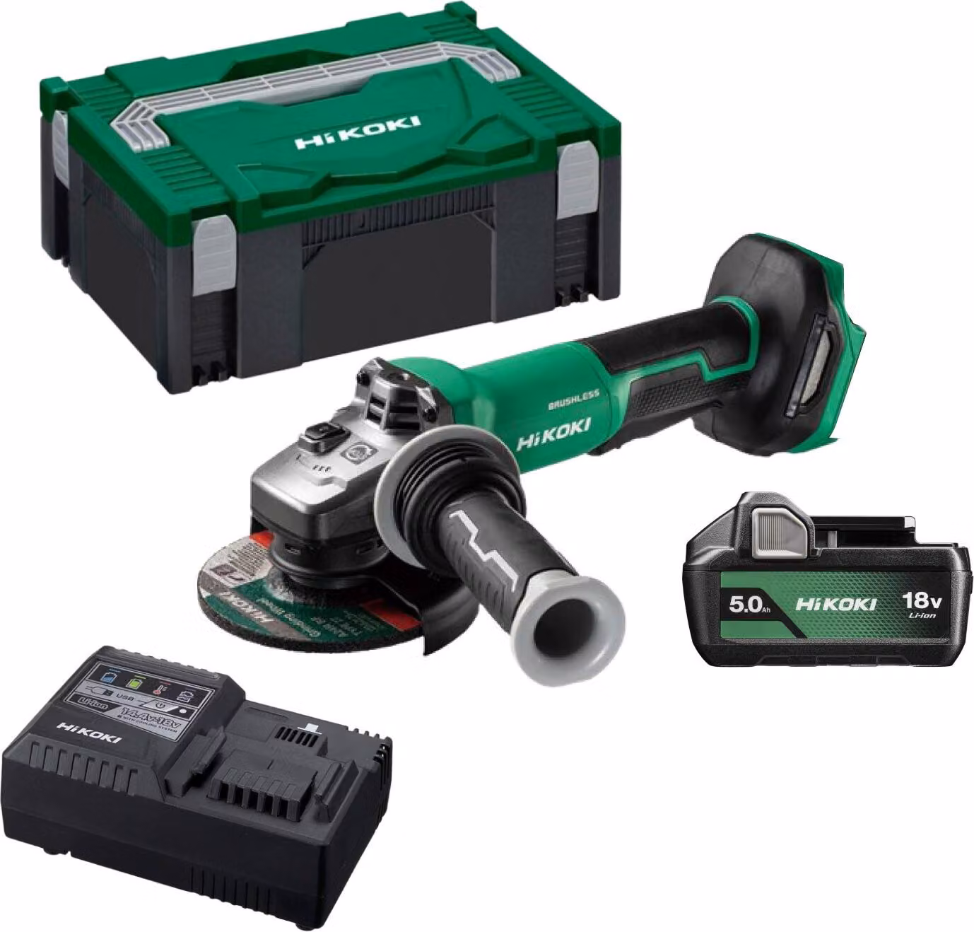 Hikoki 18V 125 G1813Dewqz 2X5,0Ah Bl Griglia Angolare Hitsystem
