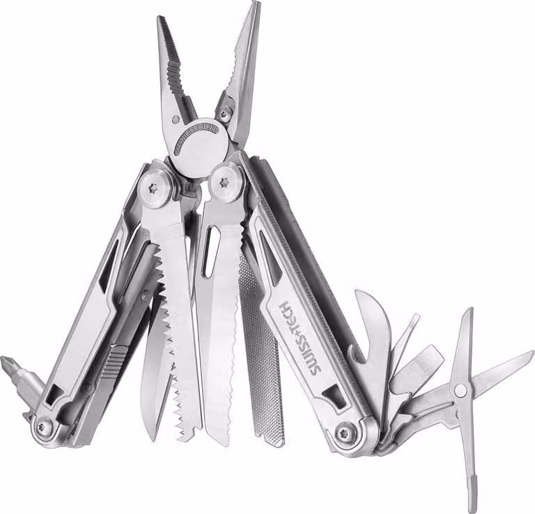 Swiss+Tech pinze multifunzione 16 in 1 in acciaio inox per esterni argento