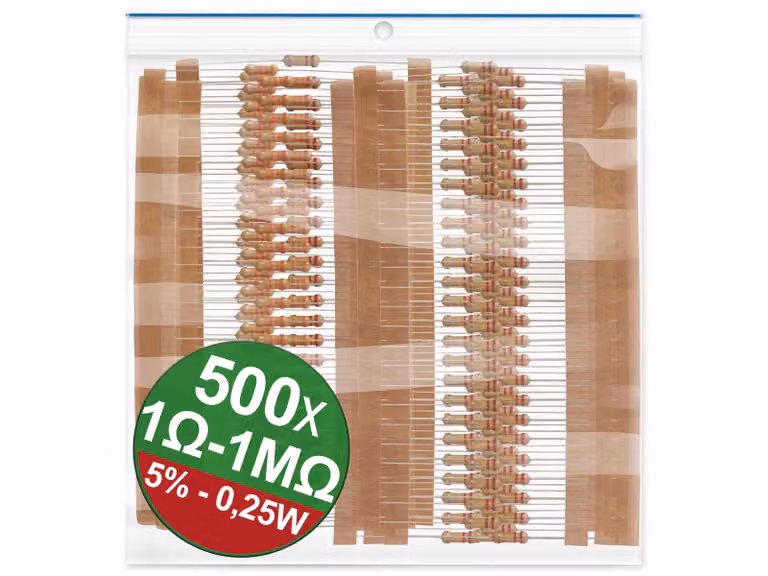 Quadrios 22P059 Assortimento di resistenze a film di carbonio cablate assialmente 0,25 W 5 % 1 set (22P059)
